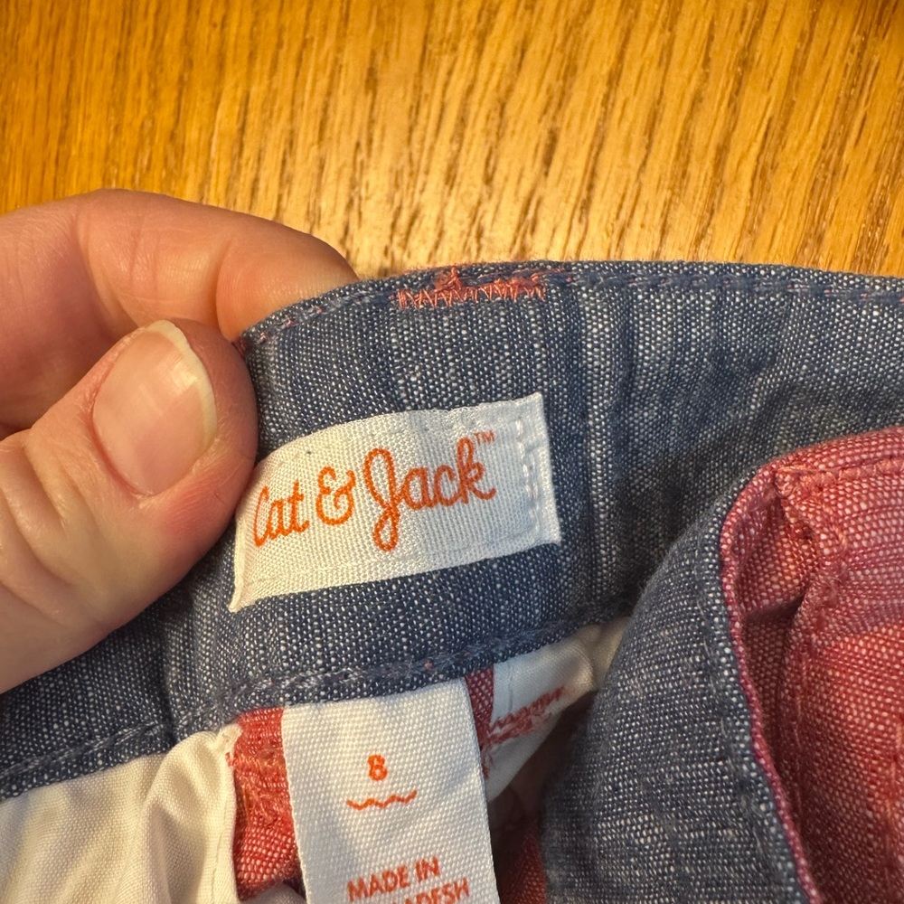 Cat & Jack Red Flat Front Boys Shorts - Picture 4 of 5